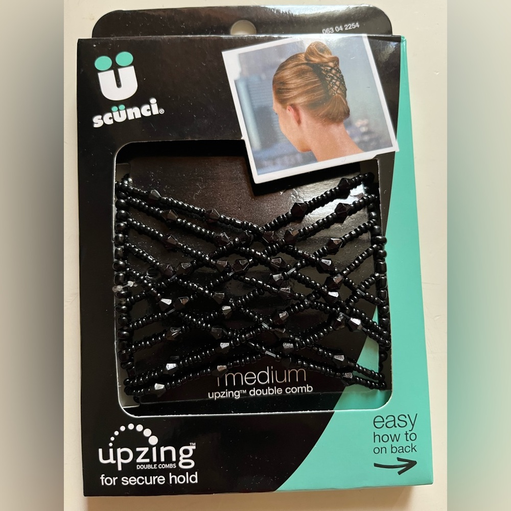 NEW - Scunci Upzing Medium Beaded Double Comb Hair Styler Accessory.